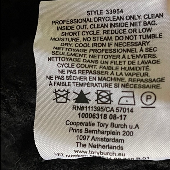 TORY BURCH Women's "Jennifer" Black Wool Blend Sweater Size L - Picture 5 of 5